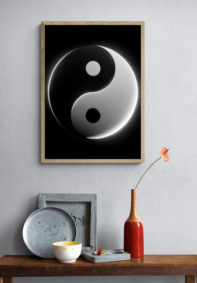 Yin Yang Minimalist Poster. — room view 3
