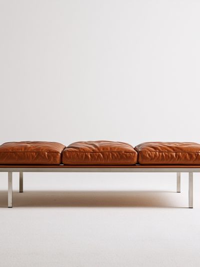 Minimalist Leather Bench Poster.