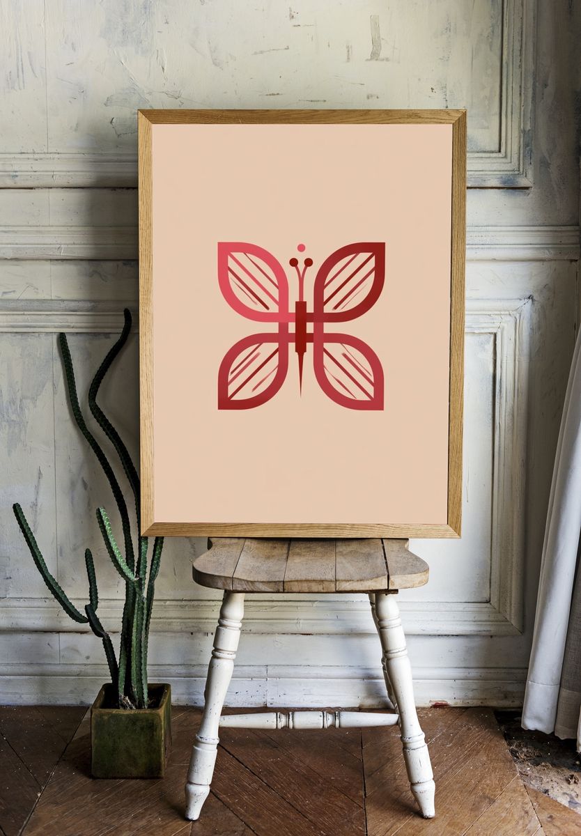 Butterfly Minimalist Print. room preview