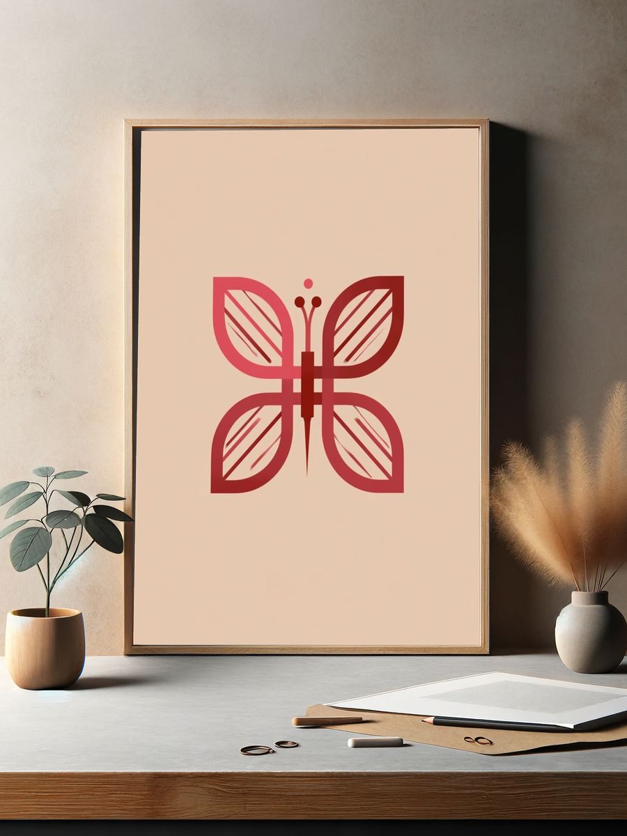 Butterfly Minimalist Print. — room view 2