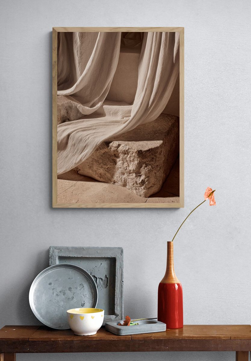 Draped Linen Still Life Print. — room view 3