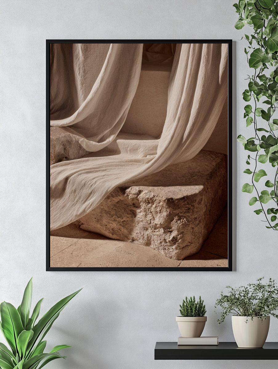 Draped Linen Still Life Print. — room view 4
