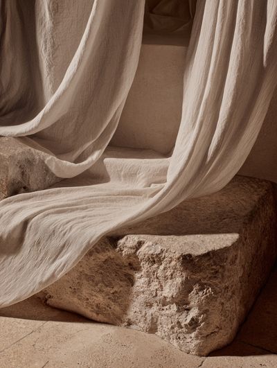 Draped Linen Still Life Print. poster