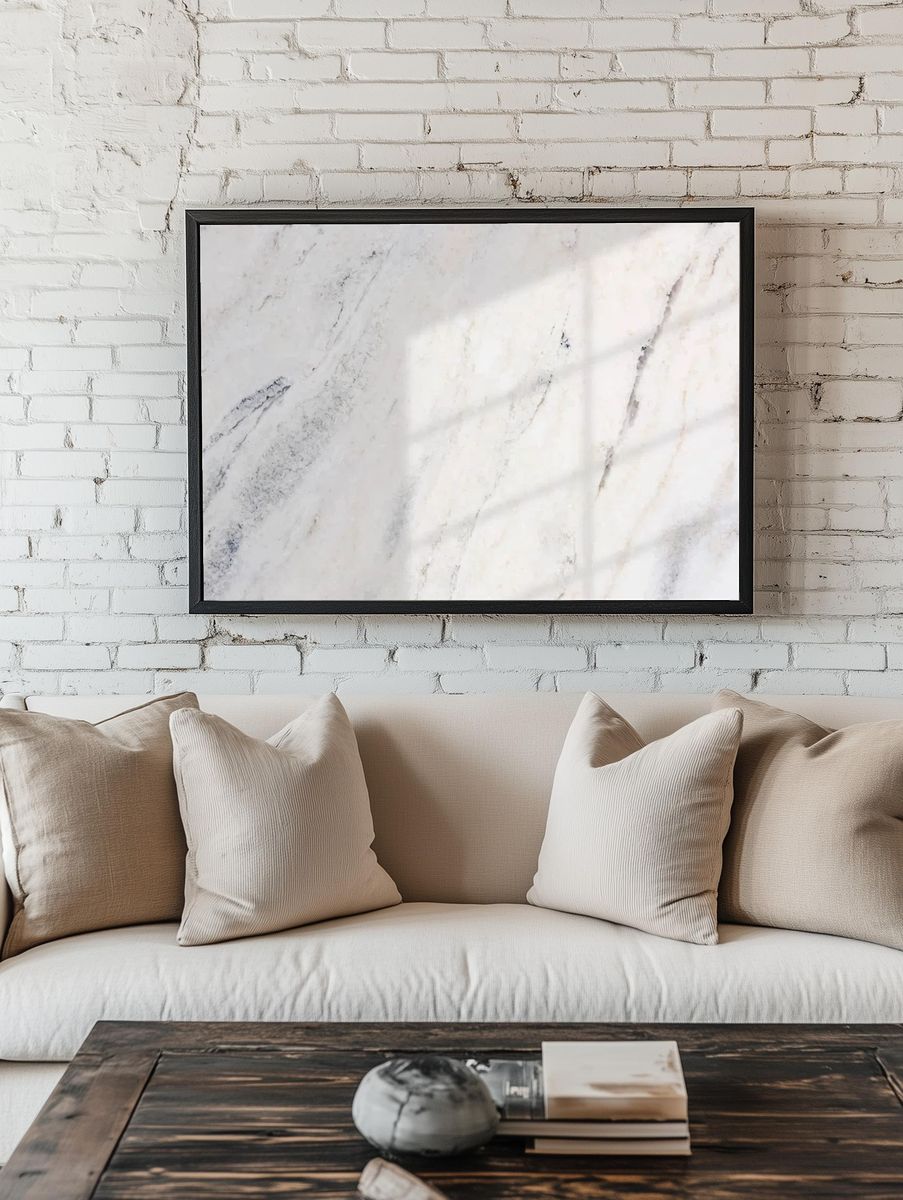 Window shadow white marble background. room preview