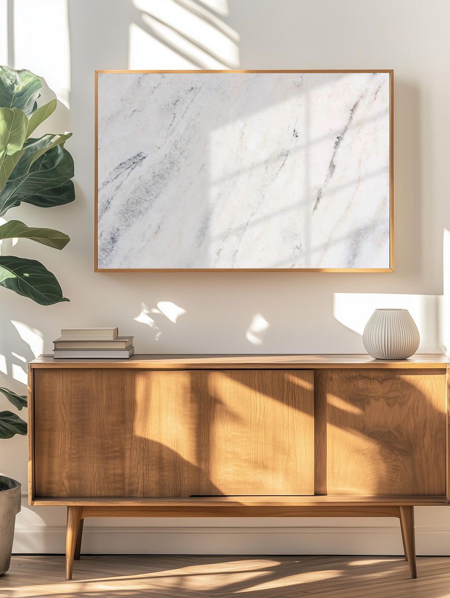 Window shadow white marble background. — room view 3