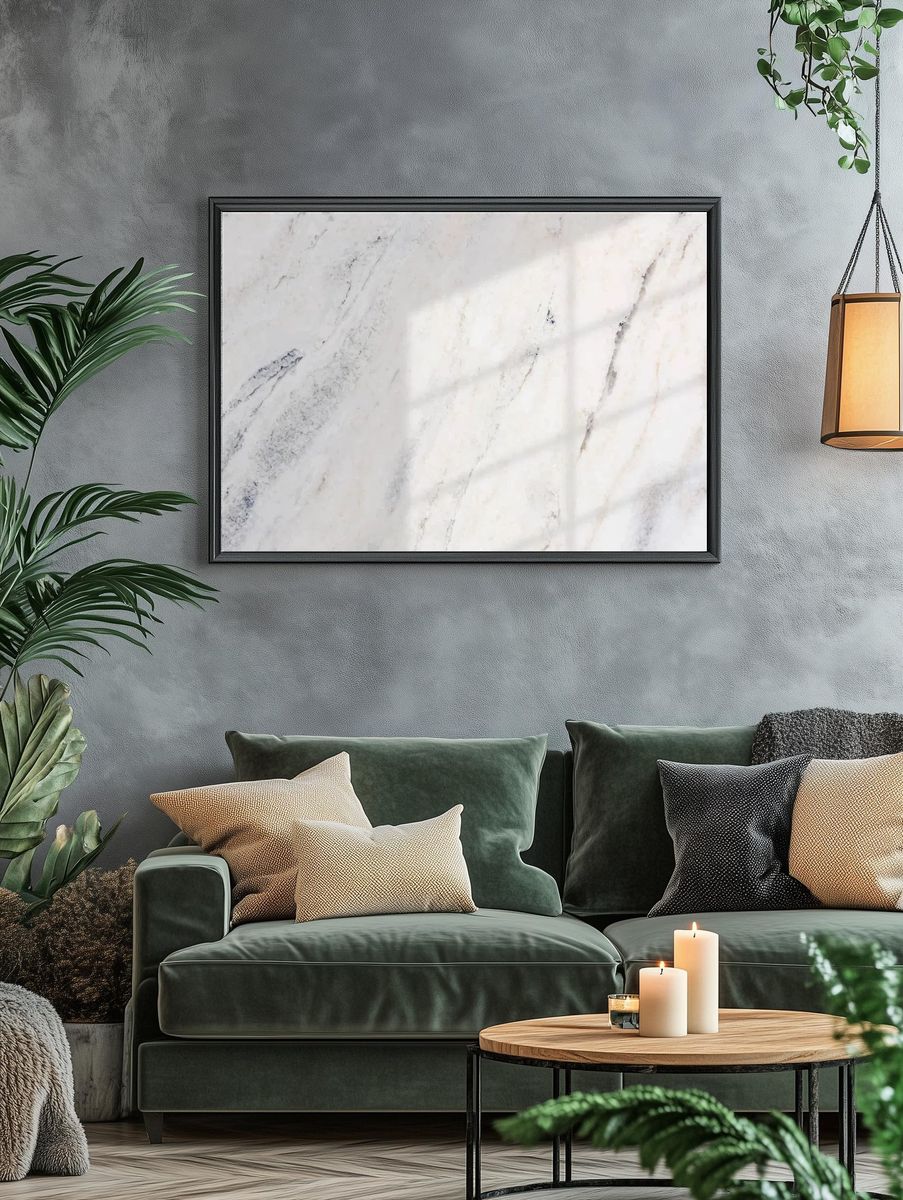 Window shadow white marble background. — room view 4