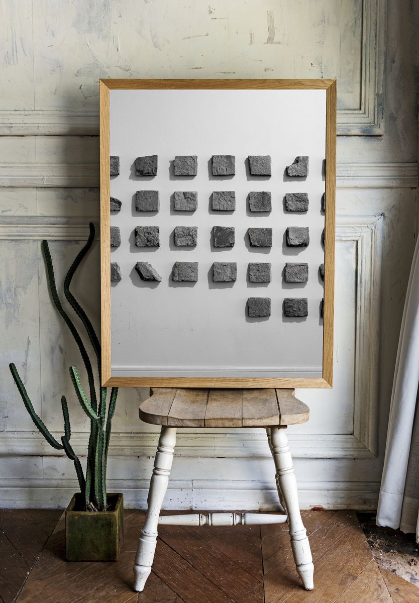 Stone Grid Minimalist Poster. — room view 1