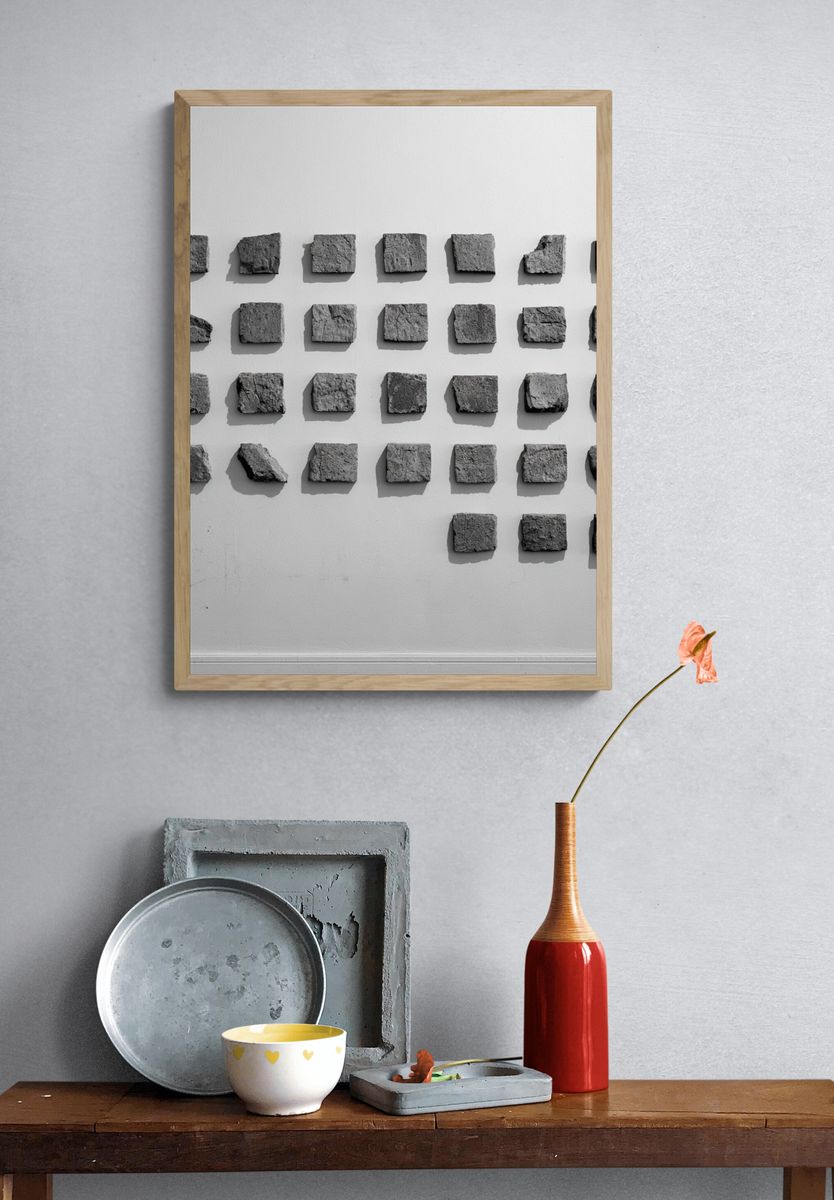 Stone Grid Minimalist Poster. — room view 3