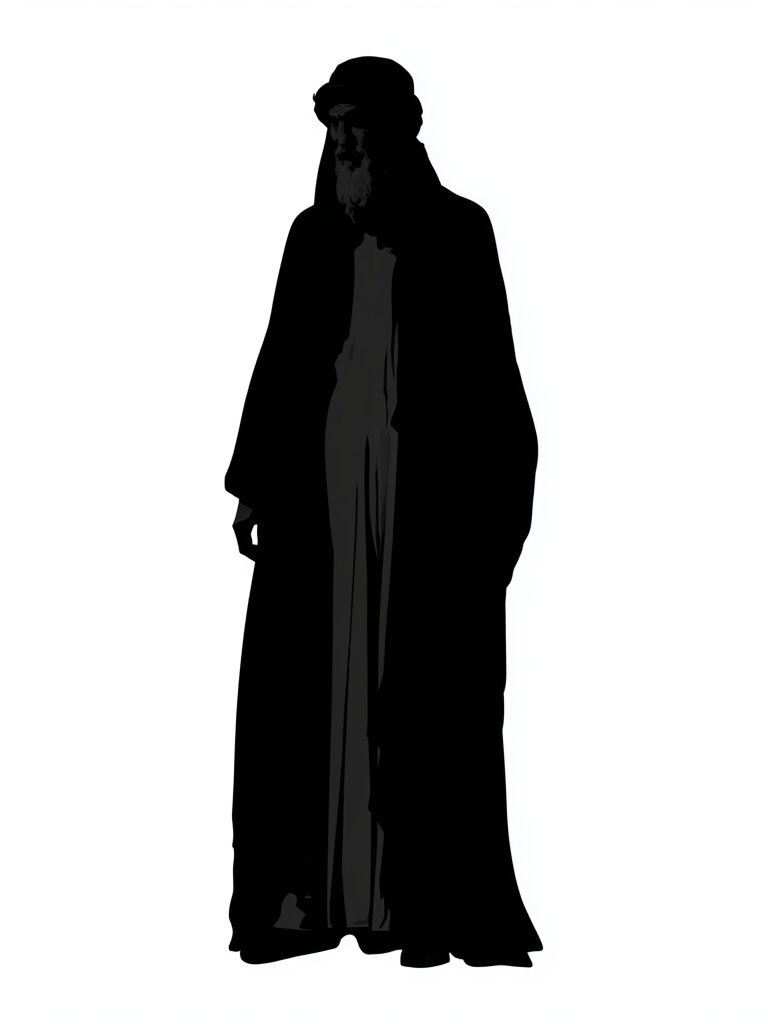 Mystic Cloaked Figure Minimalist Print. poster — minimalist art