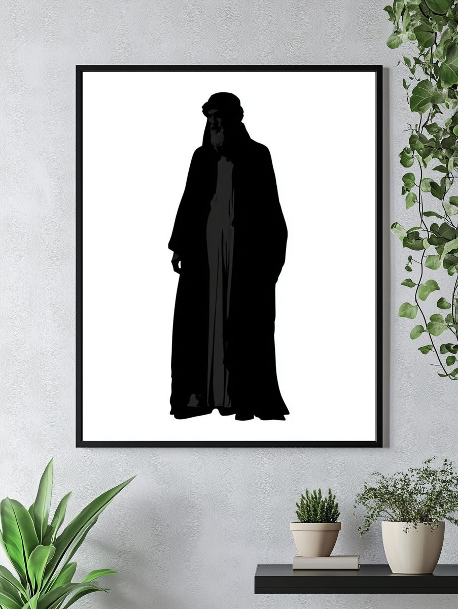 Mystic Cloaked Figure Minimalist Print. — room view 4