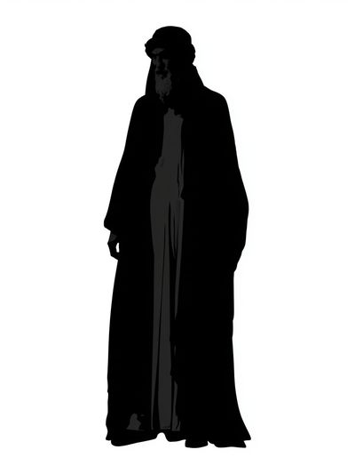 Mystic Cloaked Figure Minimalist Print.