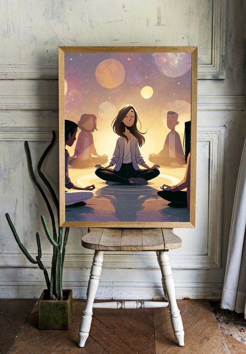 Meditation Circle Illustration Poster. room preview
