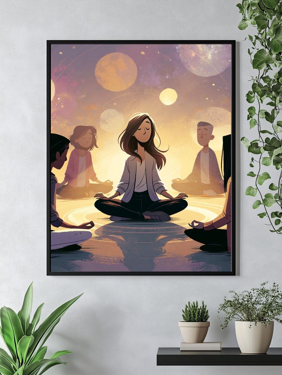 Meditation Circle Illustration Poster. — room view 4