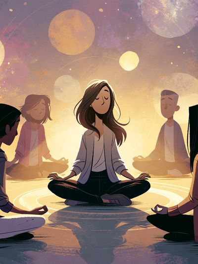 Meditation Circle Illustration Poster.