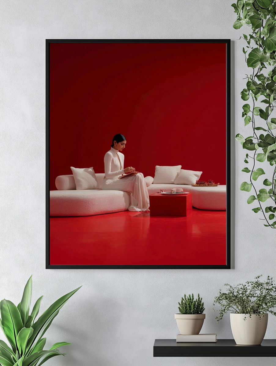 Red Minimalist Interior Poster. — room view 4