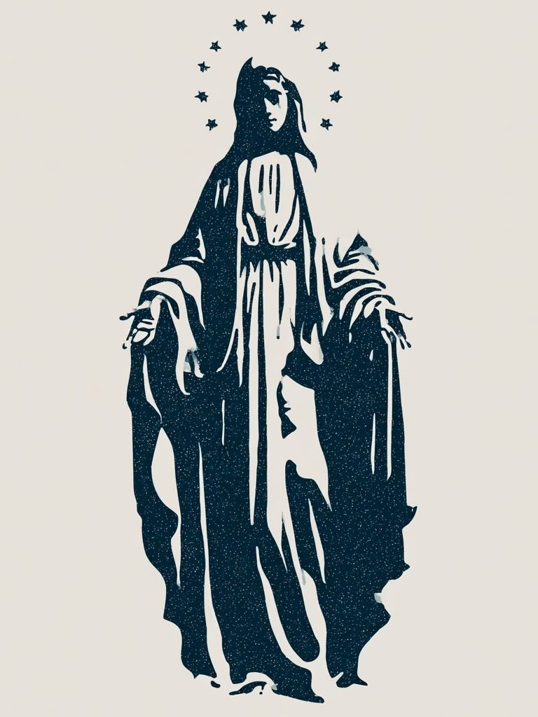 Virgin Mary Minimalist Print. poster detail