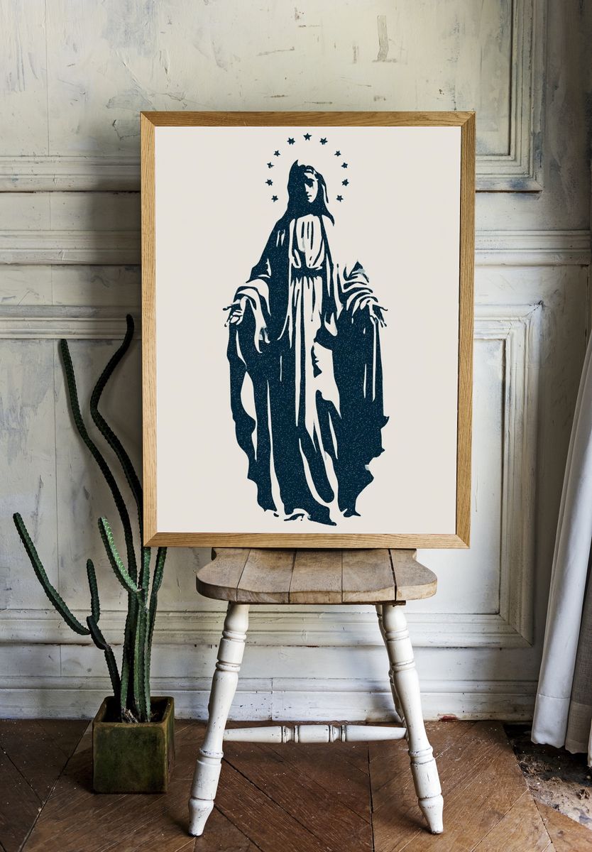 Virgin Mary Minimalist Print. — room view 1