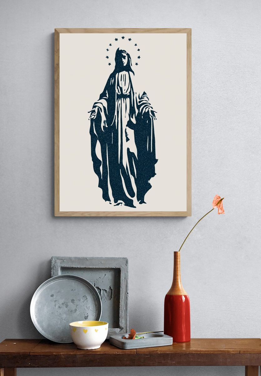 Virgin Mary Minimalist Print. — room view 3