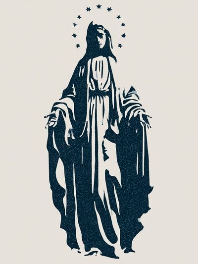 Virgin Mary Minimalist Print.