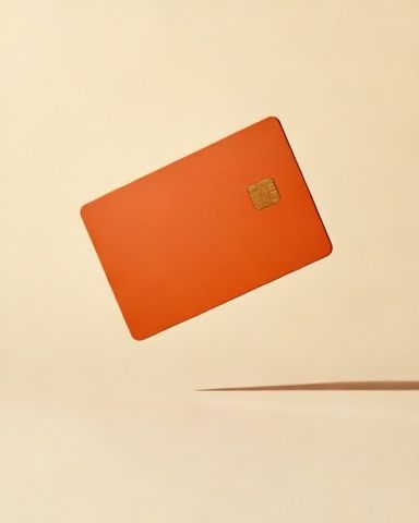 Floating Orange Card Minimalist Print. poster — minimalist art