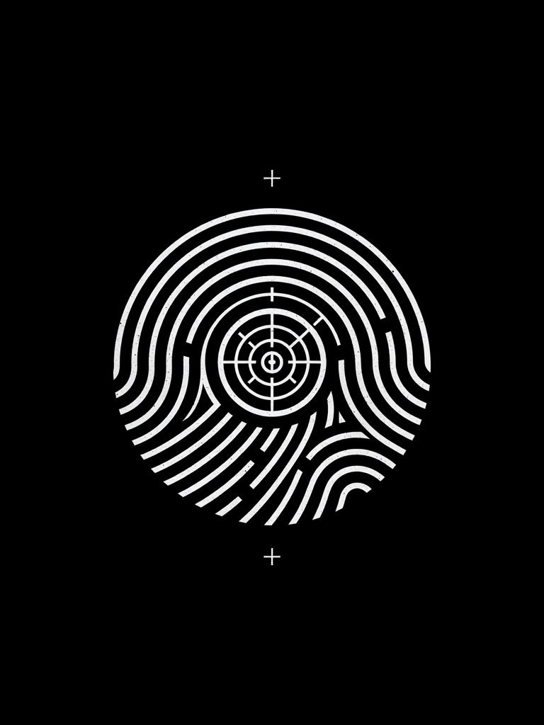 Fingerprint Target Minimalist Poster. poster detail