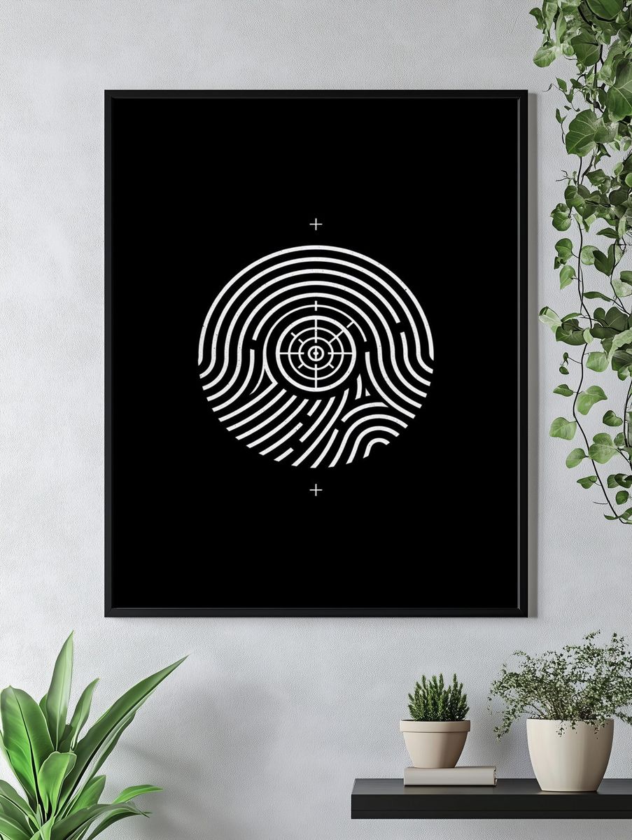Fingerprint Target Minimalist Poster. — room view 4