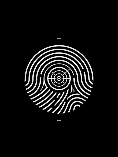 Fingerprint Target Minimalist Poster.