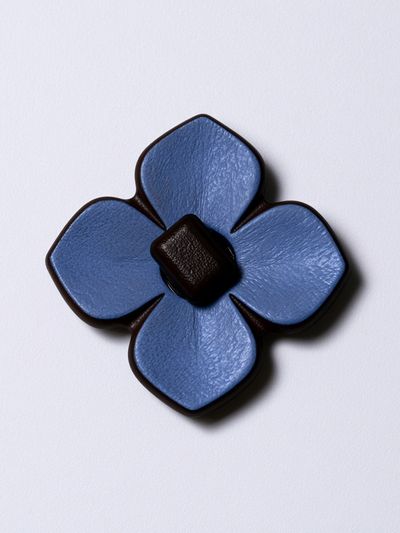 Blue Floral Emblem Minimalist Print.