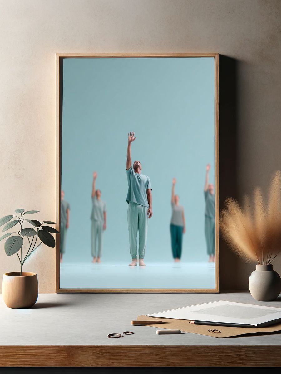 Meditative Figures Minimalist Print. — room view 2
