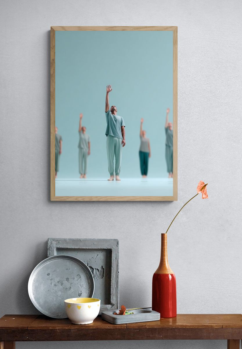 Meditative Figures Minimalist Print. — room view 3