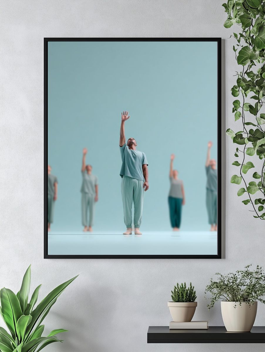 Meditative Figures Minimalist Print. — room view 4
