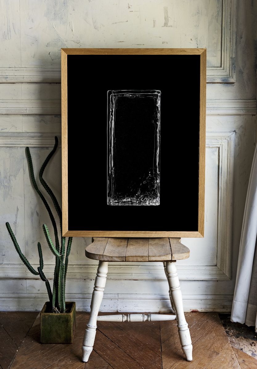 Minimalist Ice Block Poster. room preview