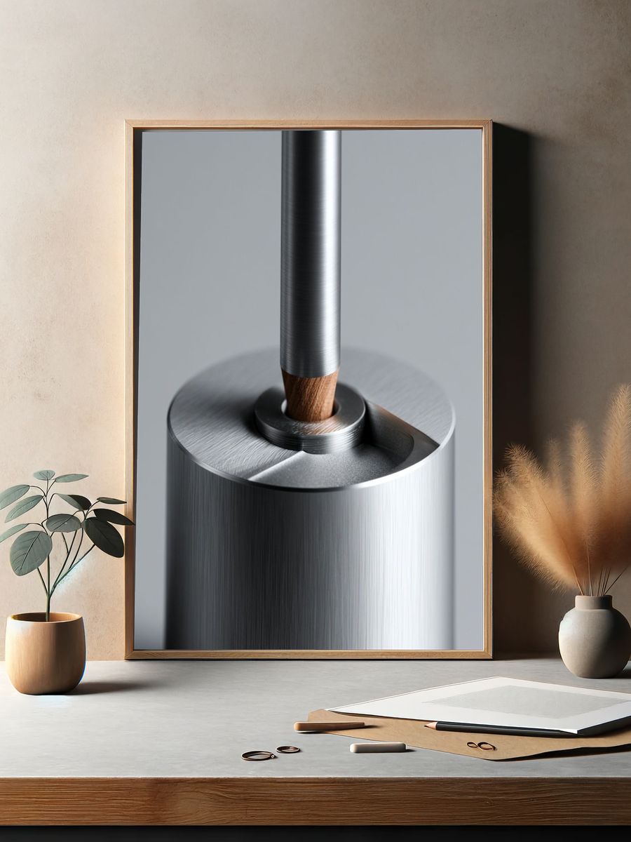 Minimalist Metal Sculpture Print. — room view 2
