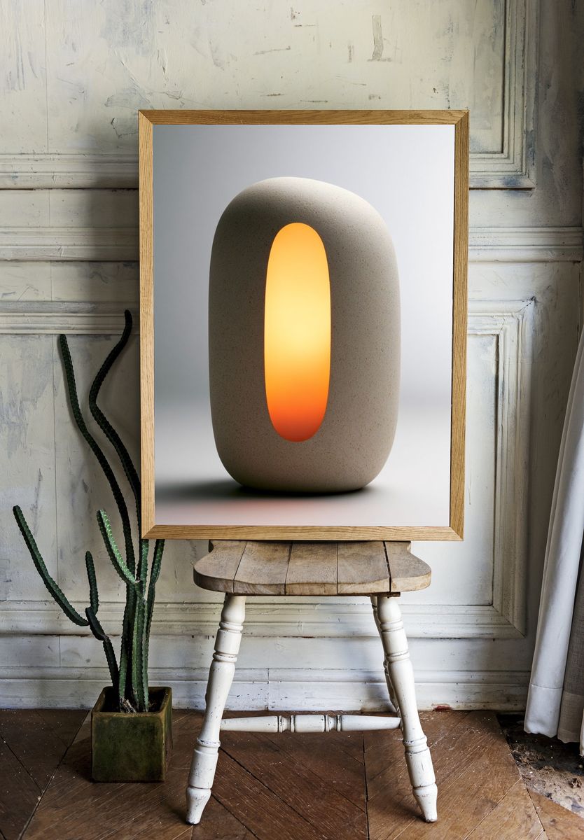 Minimalist Stone Lantern Print. — room view 1