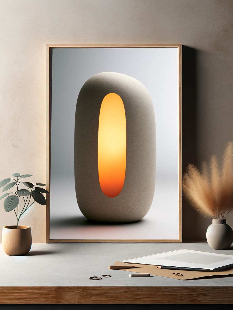 Minimalist Stone Lantern Print. — room view 2