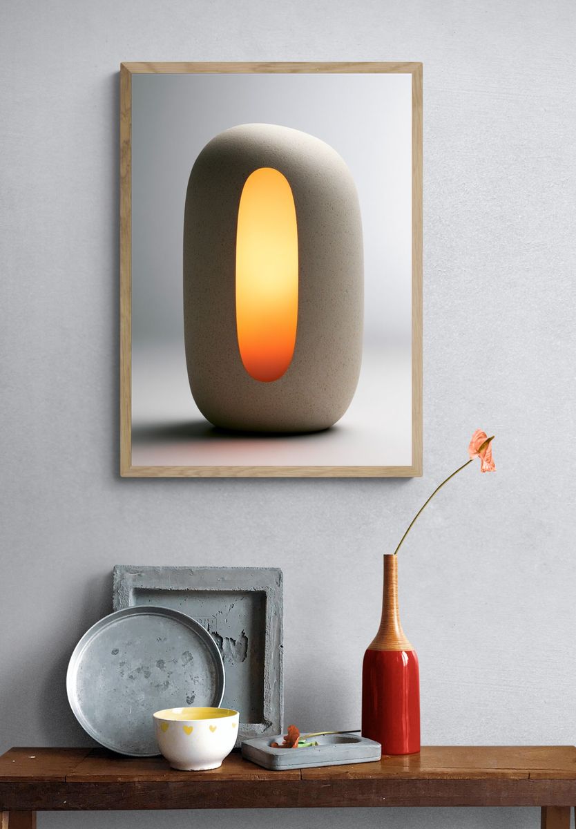 Minimalist Stone Lantern Print. — room view 3