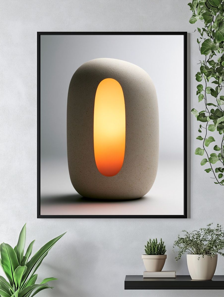 Minimalist Stone Lantern Print. — room view 4