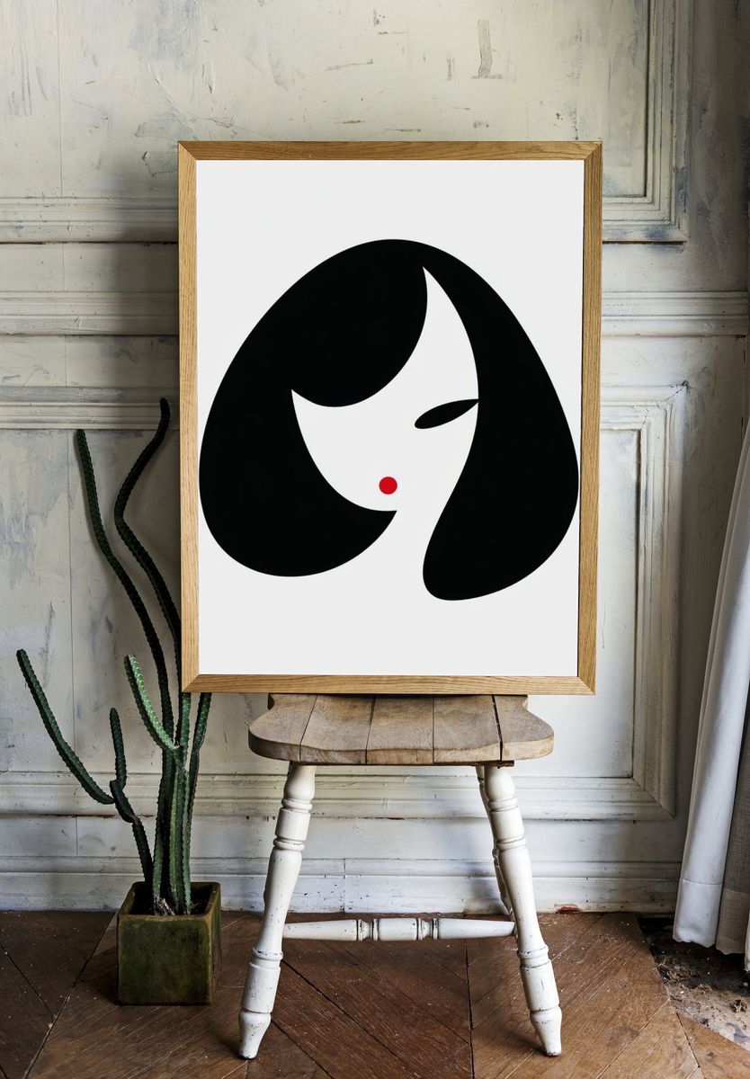 Minimalist Woman Face Poster. room preview