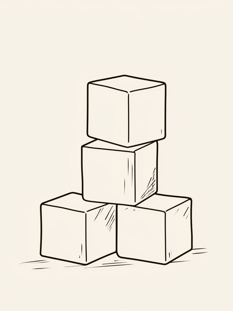 Stacked Cubes Minimalist Print. poster detail