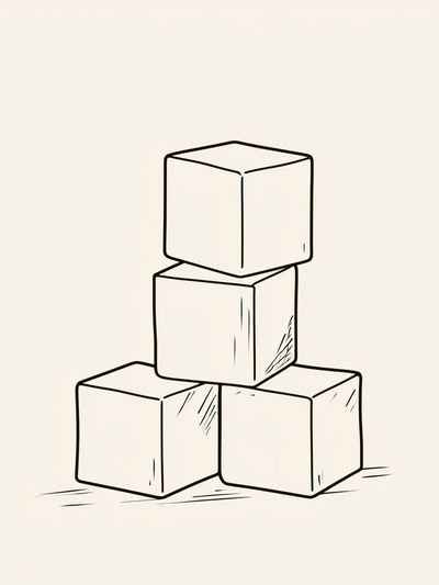 Stacked Cubes Minimalist Print. poster