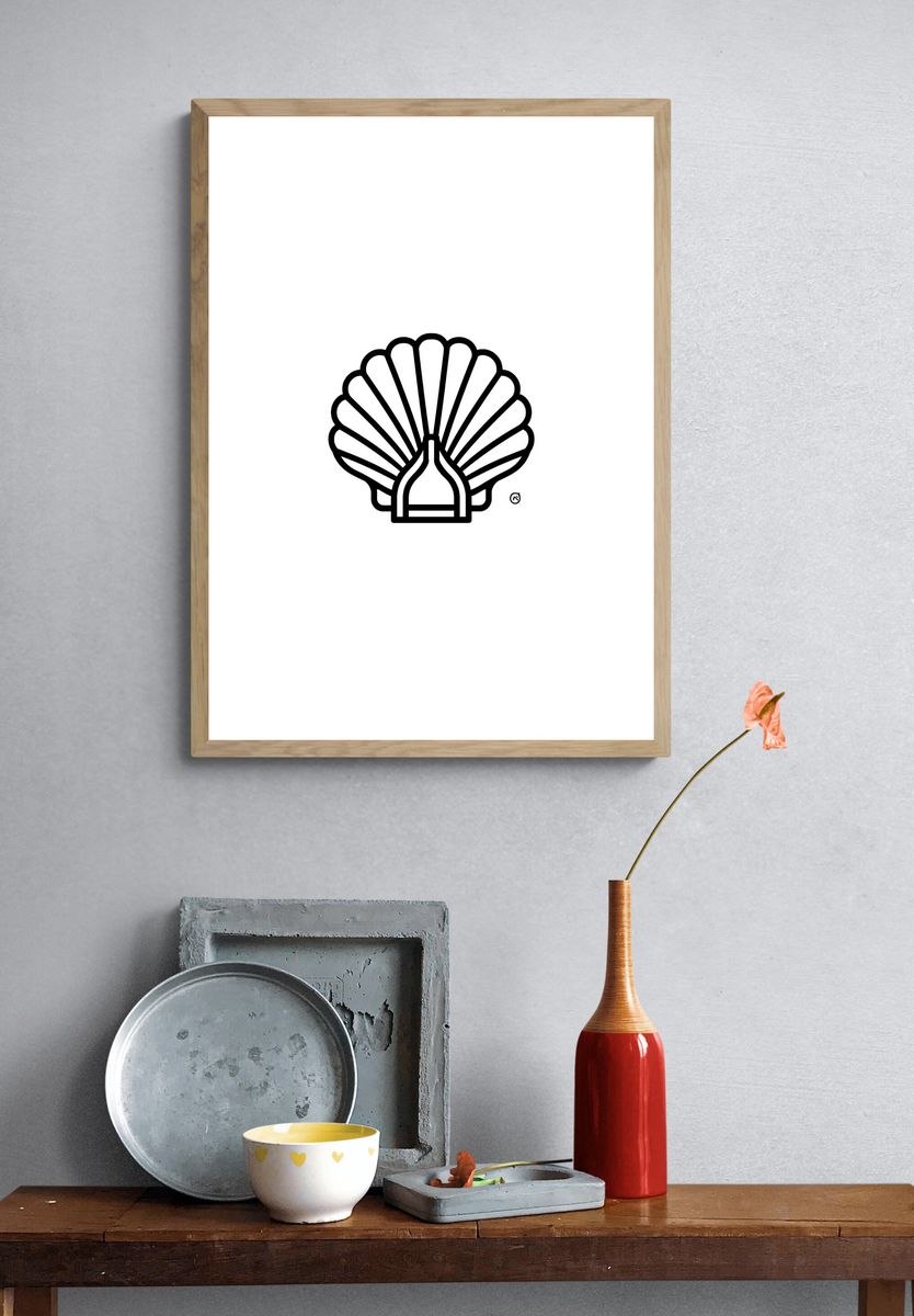 Shell Emblem Minimalist Print. — room view 3