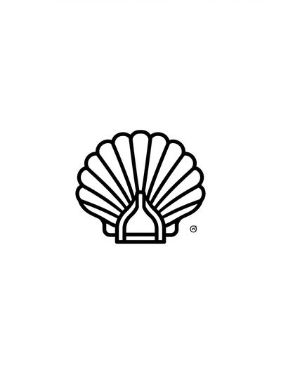 Shell Emblem Minimalist Print.