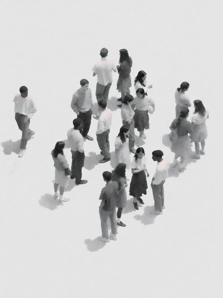 Crowd Study Minimalist Print. poster detail