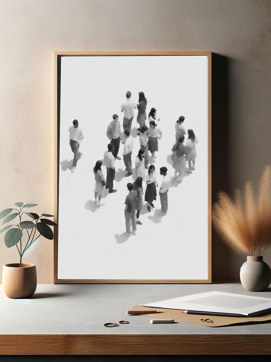 Crowd Study Minimalist Print. — room view 2