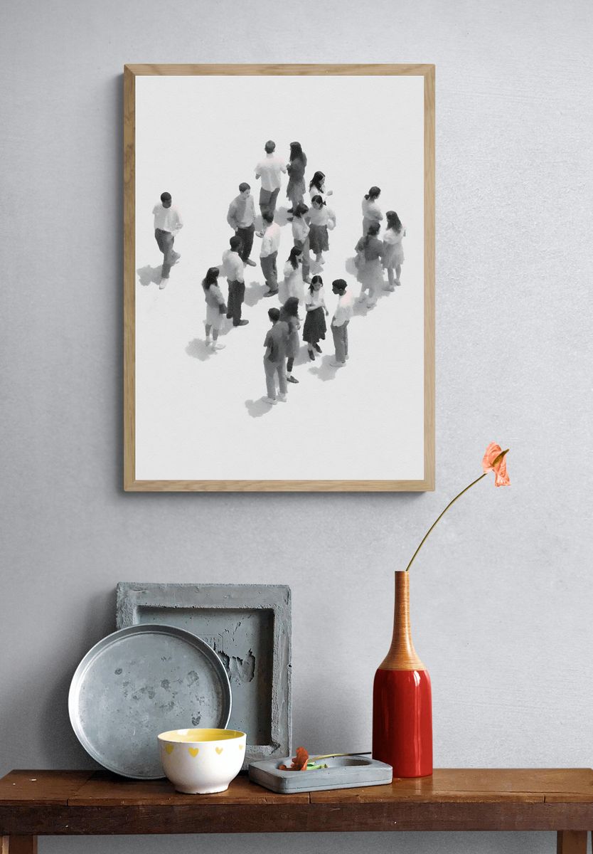 Crowd Study Minimalist Print. — room view 3