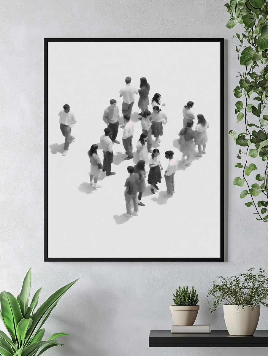 Crowd Study Minimalist Print. — room view 4