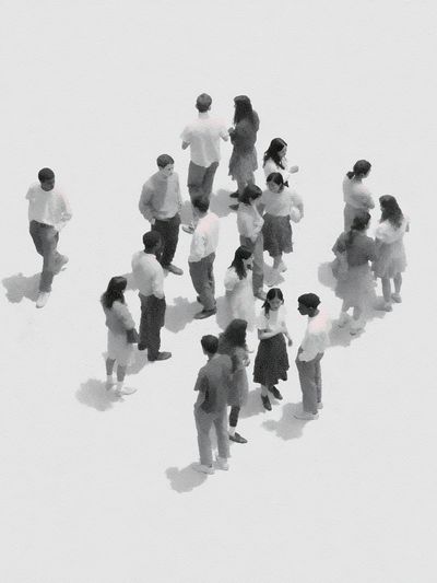 Crowd Study Minimalist Print.