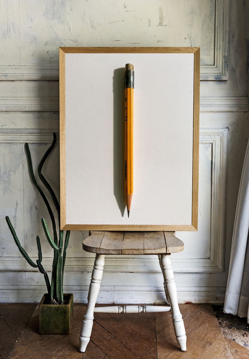 Yellow Pencil Minimalist Poster. room preview