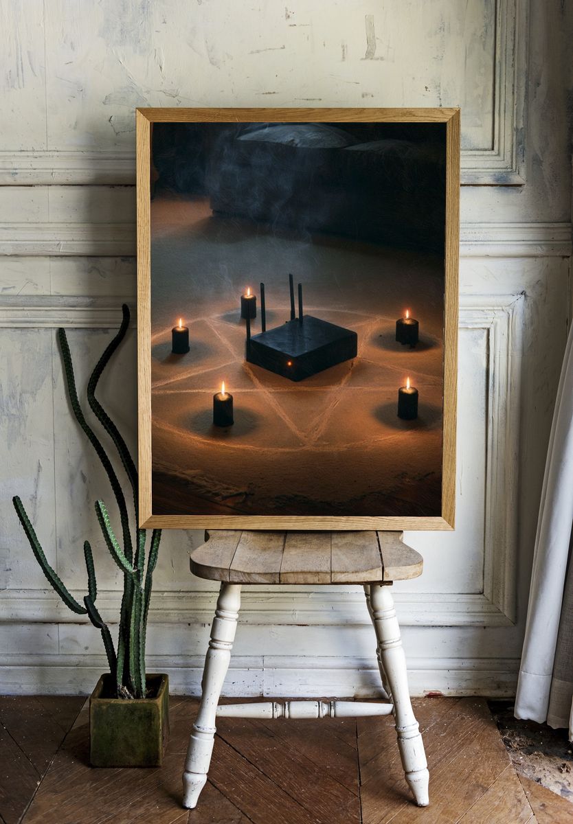 Candlelit Ritual Circle Poster. — room view 1