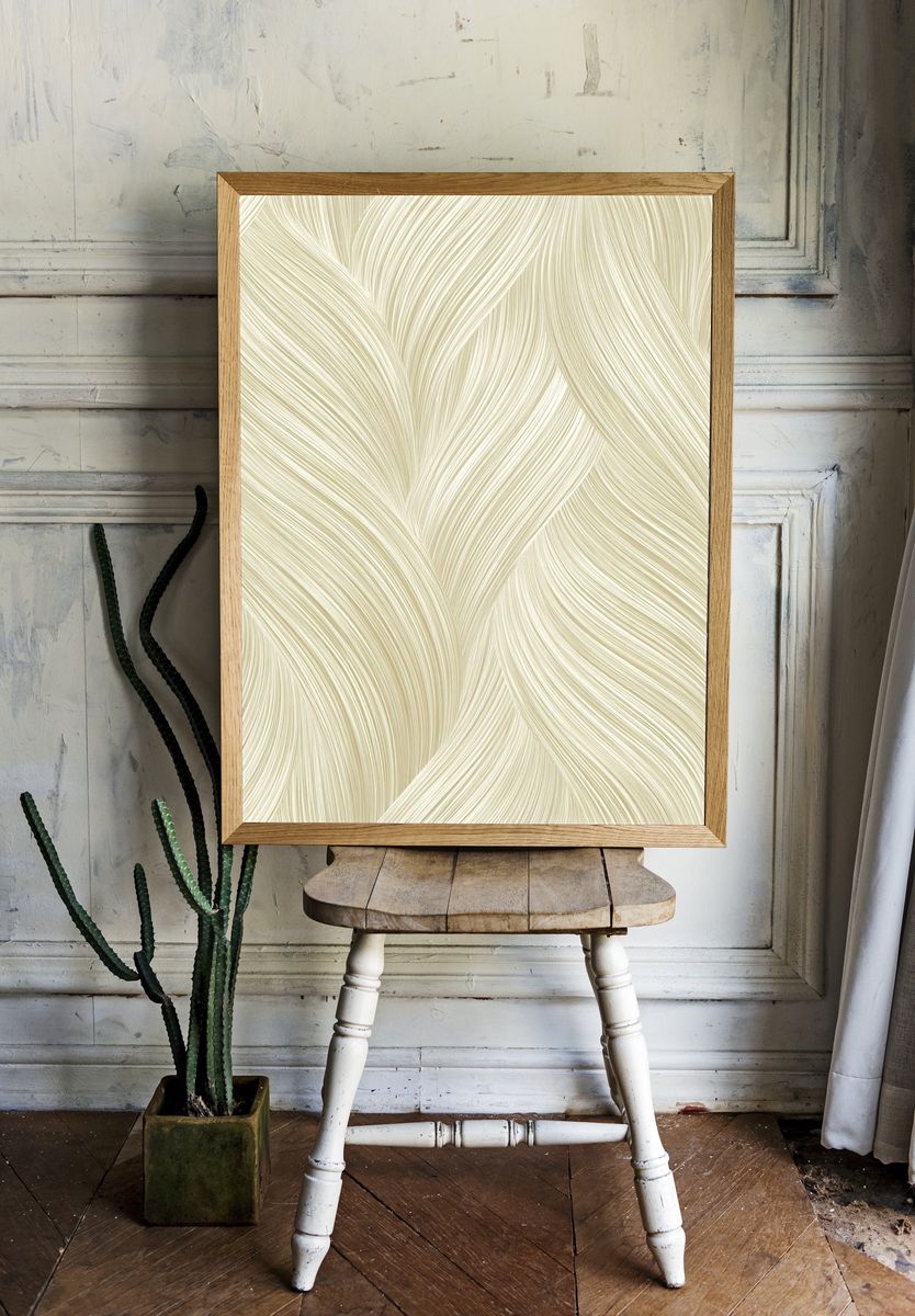 Elegant Waves — Minimalist Print. — room view 1